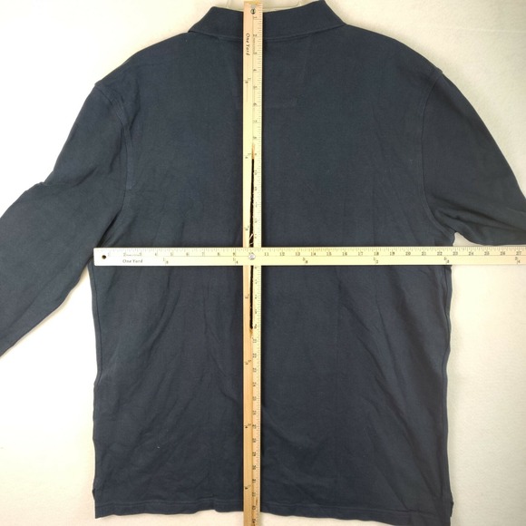 Nautica Mens Long Sleeve Polo Shirt Classic Fit XXLarge Navy Blue Polo Rugby 2XL - Picture 9 of 11
